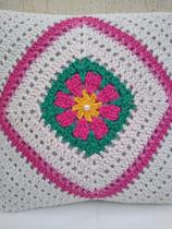 Almofada de crochê - 40x40 cm - CK Artesanato