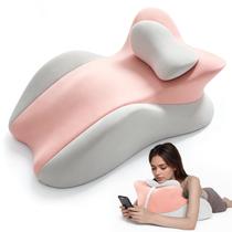 Almofada de cunha cjc, espuma viscoelástica ergonômica, ajustável, rosa, cinza