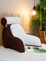 Almofada de Descanso e Apoio de Lombar Travesseiro Multiuso Ergométrico para leitura Com Rolinho Destacável