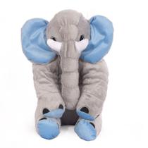 Almofada de Elefante Pelúcia Pequeno Travesseiro Bebe Azul - MarcoTex
