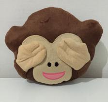 Almofada De Emoji Pelúcia 45cm Com Enchimento Macaco Cego - Mi Amore