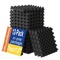 Almofada de espuma Egg Crate à prova de som, pacote com 12 unidades, 30x30x3,8 cm, WVOVW