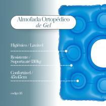 Almofada de gel quadrada com orifício ortopédica Aquasonus Almofada de gel quadrada com orifício ortopédica Aquasonus