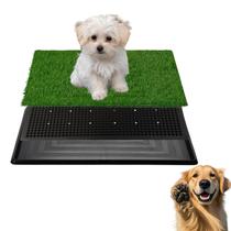 Almofada de grama artificial para cães FluffyDream com bandeja para cães de interior Almofada de grama artificial para cães FluffyDream com bandeja para cães de interior