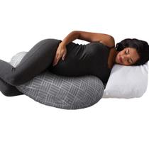 Almofada de gravidez Boppy Cuddle Grey Basket Weave com capa