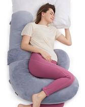 Almofada de gravidez Momcozy Original em forma de F com cama ajustável