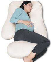 Almofada de gravidez MOON PARK em forma de U de corpo inteiro Maternity Ivory