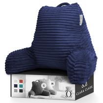 Almofada de leitura Clara Clark Cut Plush Listrada para crianças, azul marinho