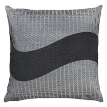 Almofada De Linho Com Bouclé Renda Luxo Chumbo E Prata 45x45