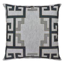 Almofada De Linho Geométrica Treliça Frame Bege Verde 45x45