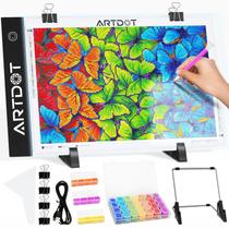 Almofada de luz LED ARTDOT A4 para pintura de diamante com acesso.