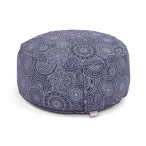 Almofada de meditação estampada rondo maharaja capa 100% de algodão e recheio de fibra de paina 17cm x Ø 32cm 1.7kg