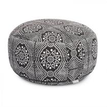 Almofada de meditação estampada rondo maharaja capa 100% de algodão e recheio de fibra de paina 17cm x Ø 32cm 1.7kg