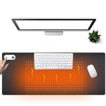 Almofada de mesa aquecida Estleys Warm 31,5 x 13 polegadas, tapete de escritório em couro PU