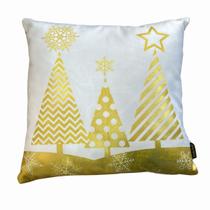 Almofada de Natal Foil Arvore De Natal Dourada Belchior 43x43cm