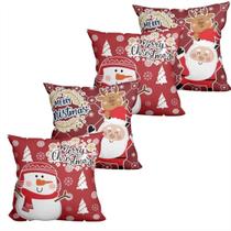 Almofada de Natal Kit 4 Capas Natalinas Merry Christimas Premium