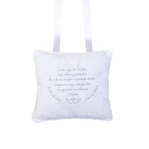 Almofada De Oração Bebês Bordada Cinza Papi 22Cm X 26Cm