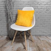 Almofada de Pelo Pelúcia Pelo Curto Luxo Amarelo