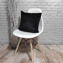 Almofada de Pelo Pelúcia Pelo Curto Luxo Preto