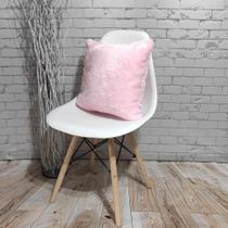 Almofada de Pelo Pelúcia Pelo Curto Luxo Rosa Bebê