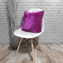 Almofada de Pelo Pelúcia Pelo Curto Luxo Roxo