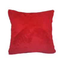 Almofada De Pelo Pelúcia Pelo Curto Luxo Vermelho