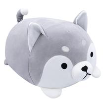 Almofada de pelúcia Achwishap Husky Stuffed Animal 35 cm cinza