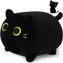 Almofada de pelúcia Auspicious Beginning Black Cat 50 cm com olhos dourados Almofada de pelúcia Auspicious Beginning Black Cat 50 cm com olhos dourados