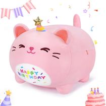 Almofada de pelúcia Auspicious Beginning Pink Birthday Cat 40cm