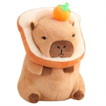 Almofada de pelúcia Capybara Ditucu Cute Orange com chapéu de torrada 28 cm