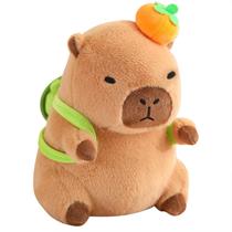 Almofada de pelúcia Capybara Ditucu Cute Orange com mochila Turtle