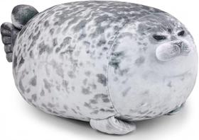 Almofada de pelúcia de foca LUXSIT 80 cm, macia, grande e fofa