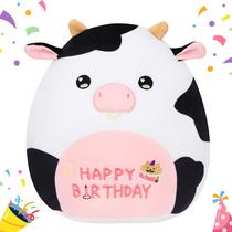 Almofada de pelúcia Easfan Birthday Cow Soft Toy Kids 30cm