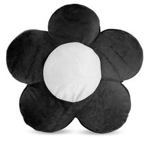 Almofada de Pelúcia Flor Preta 45 cm Antialérgica