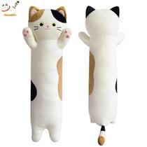 Almofada de pelúcia JEROKUMI Long Calico Cat 80 cm para meninas e crianças