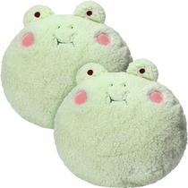 Almofada de pelúcia Junkin Frog, 40x40cm, verde, bicho de pelúcia, pacote com 2 Almofada de pelúcia Junkin Frog, 40x40cm, verde, bicho de pelúcia, pacote com 2