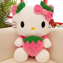 Almofada De Pelúcia Kawaii Hello Kitty, Boneca De Gato KT Morango, Brinquedo De Pelúcia Para