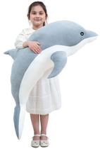 Almofada de pelúcia Kekeso Giant Dolphin Soft Whale Hugging, 120 cm