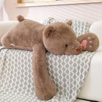 Almofada de pelúcia marrom SNOWOLF Weighted Bear de 60 cm