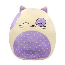 Almofada de pelúcia Mushymallow Cat 50 cm com barriga floral para crianças/adultos