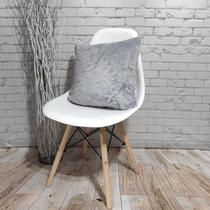 Almofada de Pelucia Pelo Curto Cinza Decoração Para Sofá 40x40 - Novadecora