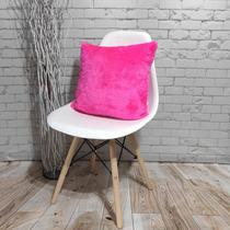 Almofada de Pelucia Pelo Curto Pink Luxo Decoração Para Sofá 40x40 - Novadecora