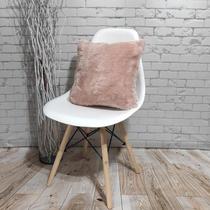 Almofada de Pelucia Pelo Curto Rose Luxo Decoração Para Sofá 40x40 - Novadecora