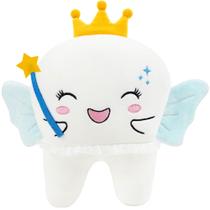 Almofada de pelúcia SEAOPOP Tooth Fairy de 20 cm com bordado de asas em forma de coroa