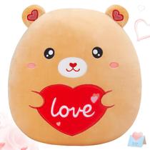 Almofada de pelúcia Teddy Bear Athoinsu Love Heart 30 cm para Dia dos Namorados