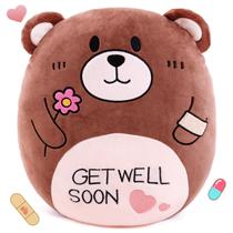 Almofada de pelúcia Teddy Bear Get Well Soon AmyToo 14,5 polegadas Almofada de pelúcia Teddy Bear Get Well Soon AmyToo 14,5 polegadas