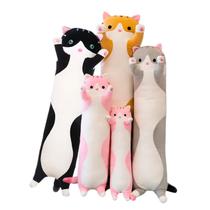 Almofada de pelúcia, travesseiro comprido para abraçar gatos, bicho de pelúcia, 130 cm