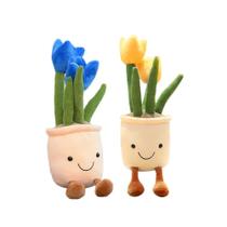 Almofada de pelúcia XIZHI Tulip Suculent Flower Pot, 35 cm, pacote com 2