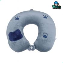 Almofada de Pescoço Antialérgica Lavável com Zíper e Bordado Urso Viagem Avião Carro Almofada de Pescoço Antialérgica Lavável com Zíper e Bordado Urso Viagem Avião Carro