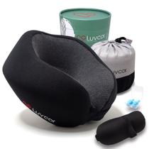 Almofada de pescoço de viagem Luvcor Premium Memory Foam com acessório